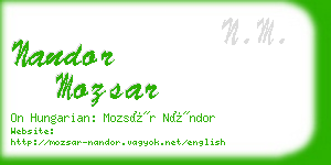 nandor mozsar business card